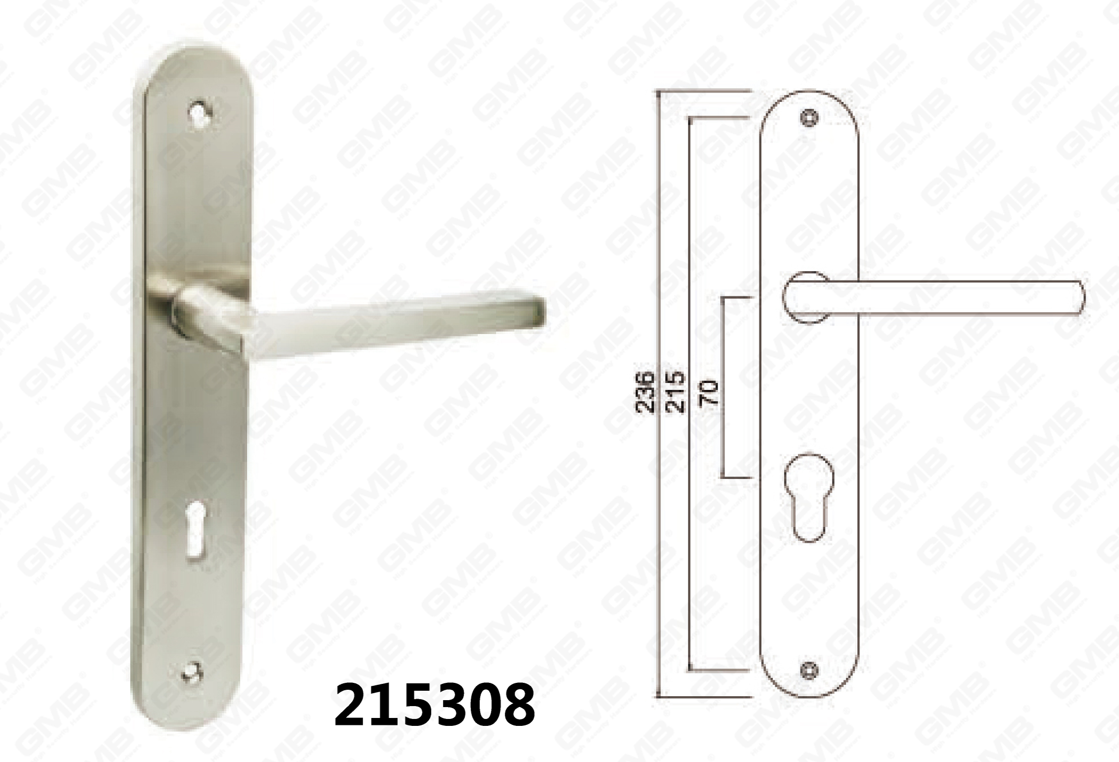 High Quality Door Handle Pull Wooden Door Hardware Handle Lock Door Handle on Plate for Mortise Lockset by Zinc Alloy or Steel Door Plate Handle