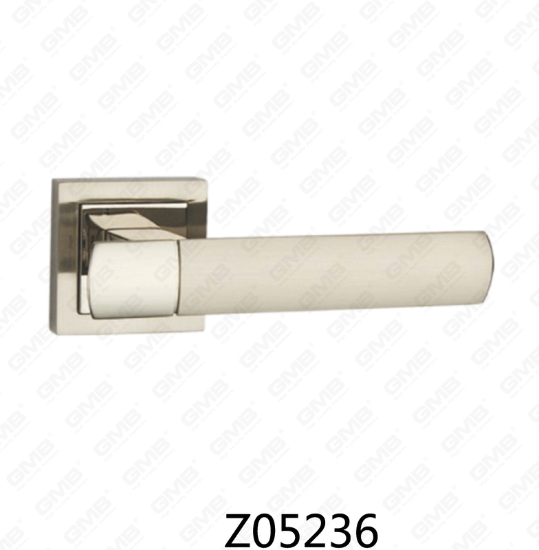 Zamak Zinc Alloy Aluminum Rosette Door Handle with Round Rosette (Z05236)