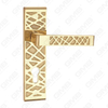 Door Handle Pull Wooden Door Hardware Handle Lock Door Handle on Plate for Mortise Lockset by Zinc Alloy or Steel Door Plate Handle (ZM88345-GPB)