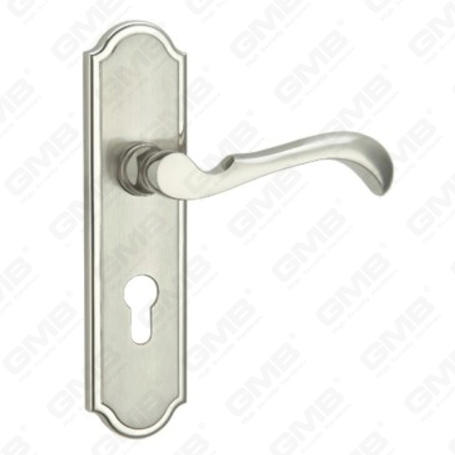 Door Handle Pull Wooden Door Hardware Handle Lock Door Handle on Plate for Mortise Lockset by Zinc Alloy or Steel Door Plate Handle (CM591-C08-K)