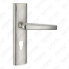 Door Handle Pull Wooden Door Hardware Handle Lock Door Handle on Plate for Mortise Lockset by Zinc Alloy or Steel Door Plate Handle (CM587-C15-K)