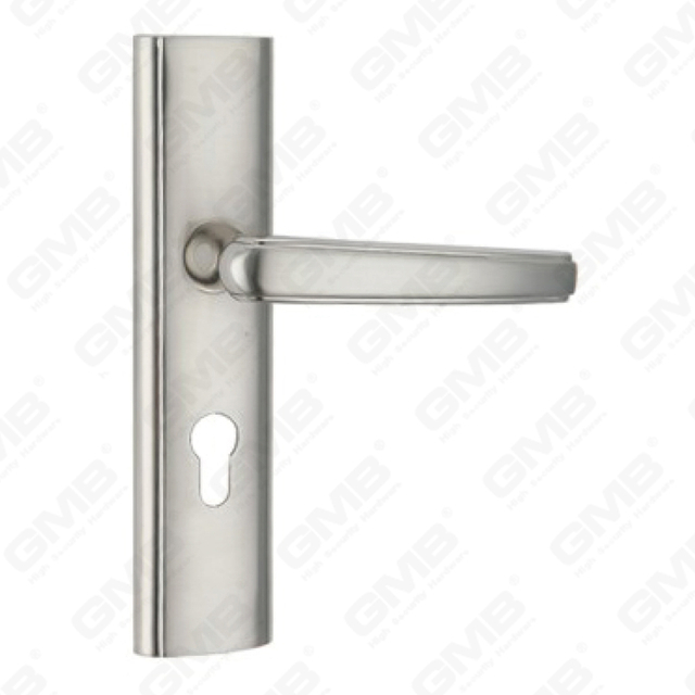 Door Handle Pull Wooden Door Hardware Handle Lock Door Handle on Plate for Mortise Lockset by Zinc Alloy or Steel Door Plate Handle (CM587-C15-K)