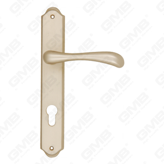 Brass Handles Wooden Door Hardware Handle Lock Door Handle on Plate for Mortise Lockset (B-PM3661-SN)