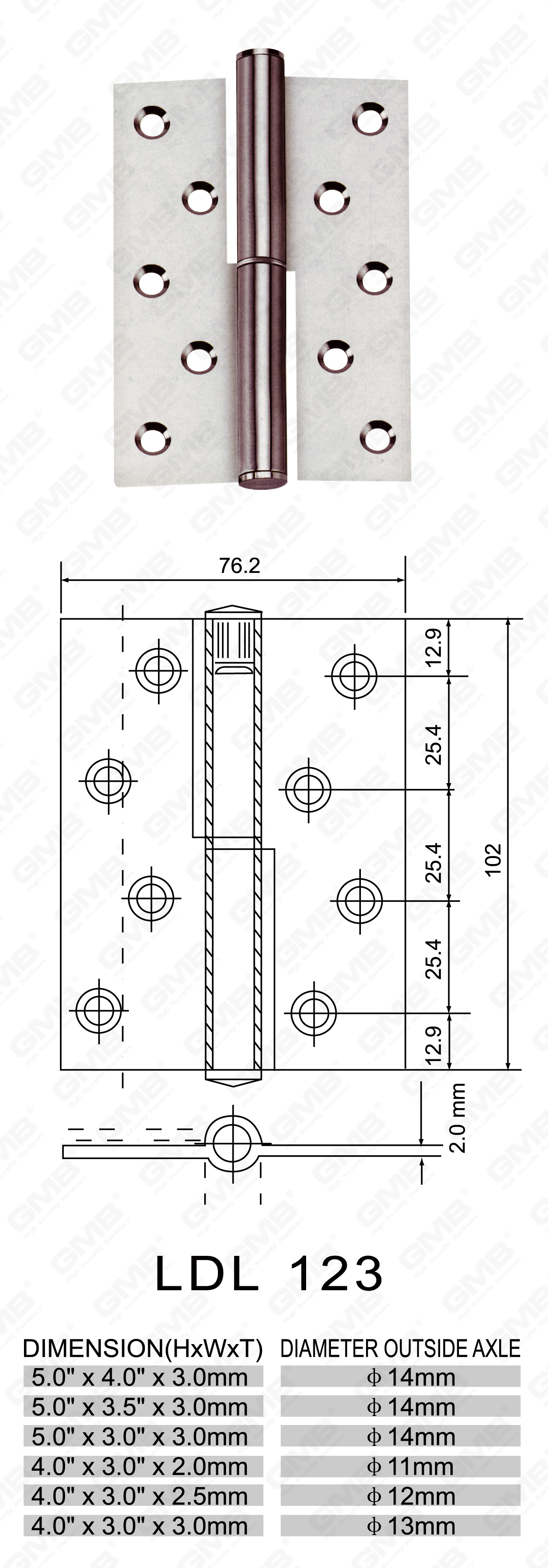 Stainless Steel Hinge Series_LDL-123-57