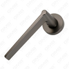 Modern Simple Solid Zinc Alloy Split Door Lock Handle on Round Rosette（Z062403）