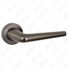 Modern Simple Solid Zinc Alloy Split Door Lock Handle on Round Rosette（Z062405）