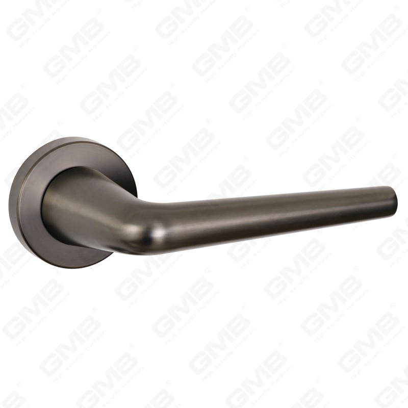 Modern Simple Solid Zinc Alloy Split Door Lock Handle on Round Rosette（Z062405）