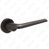 Modern Simple Solid Zinc Alloy Split Door Lock Handle on Round Rosette（Z062418）