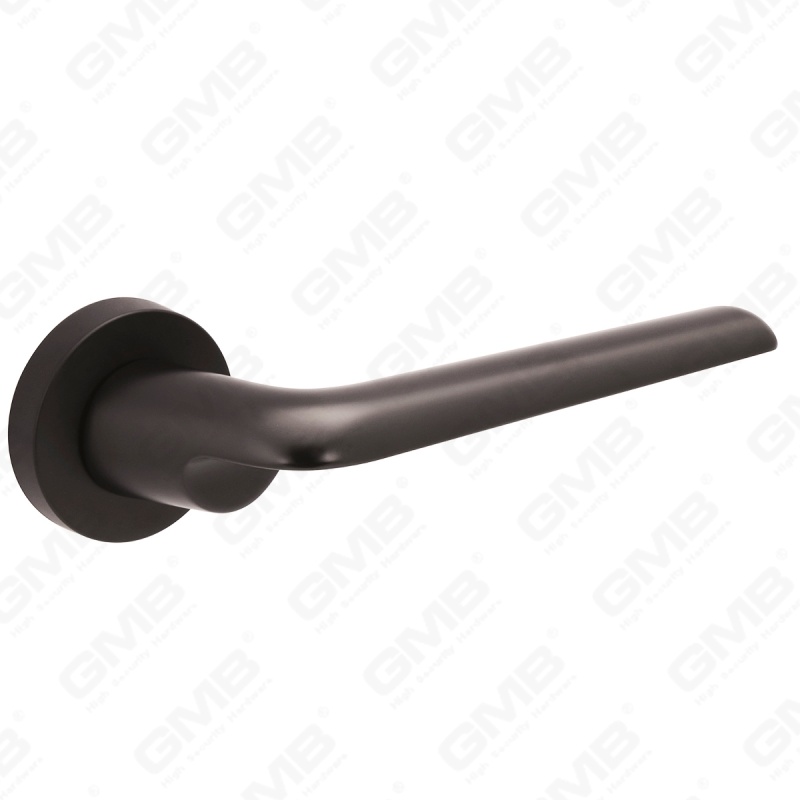 Modern Simple Solid Zinc Alloy Split Door Lock Handle on Round Rosette（Z062418）