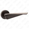 Modern Simple Solid Zinc Alloy Split Door Lock Handle on Round Rosette（Z062415）