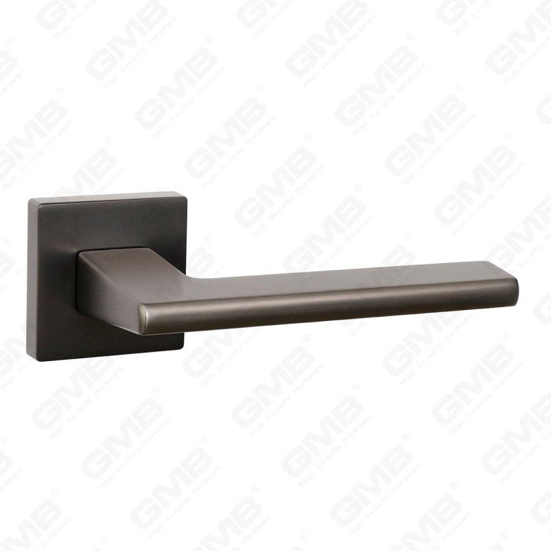 Modern Simple Solid Zinc Alloy Split Door Lock Handle on Square Rosette（Z072508）