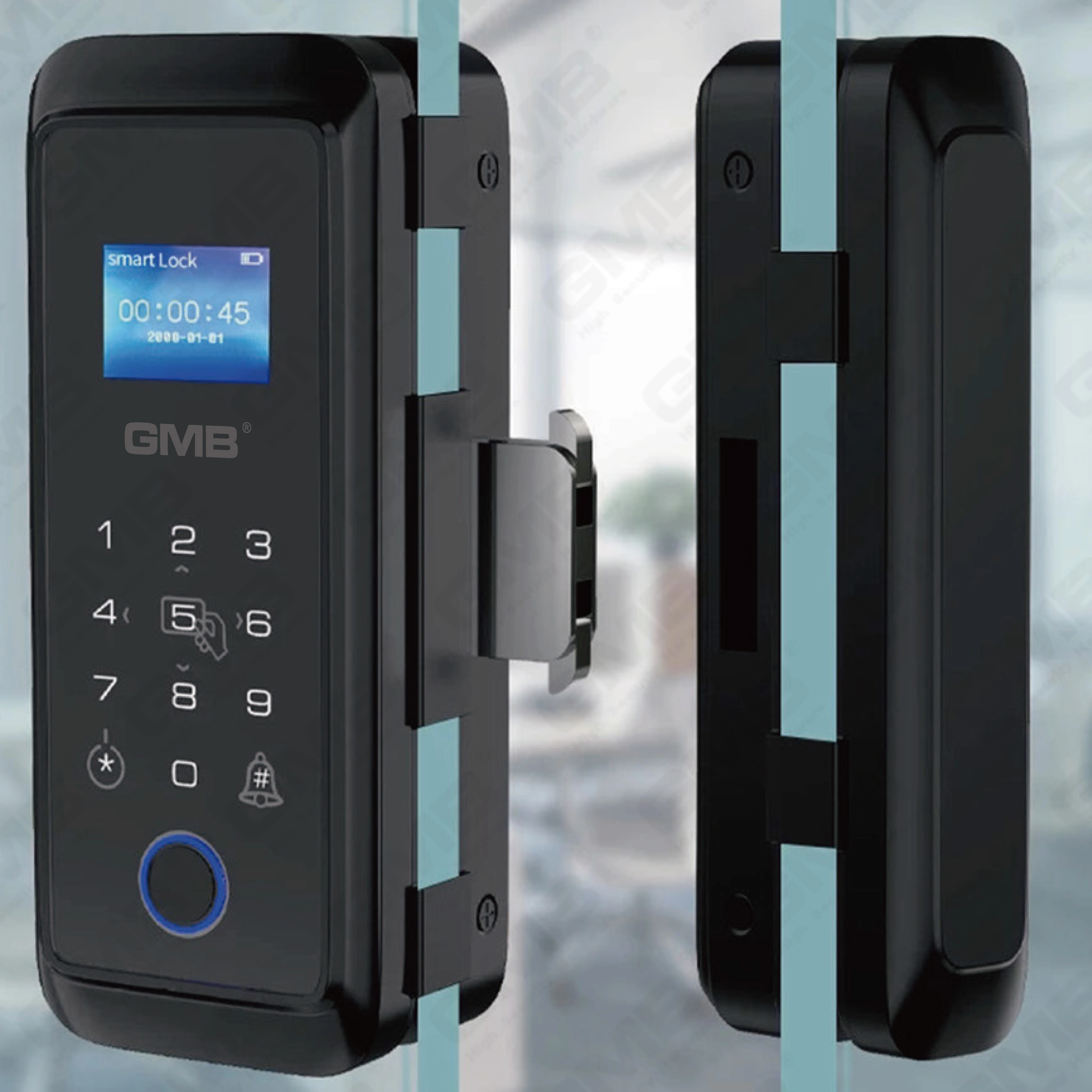 High Security Fingerprint/RFID Card/WiFi/Tuya/TT APP Digital Smart Glass Door Lock (254)