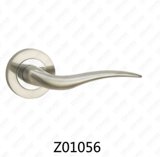Zamak Zinc Alloy Aluminum Rosette Door Handle with Round Rosette (Z01056)
