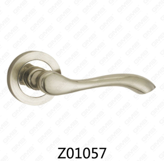 Zamak Zinc Alloy Aluminum Rosette Door Handle with Round Rosette (Z01057)