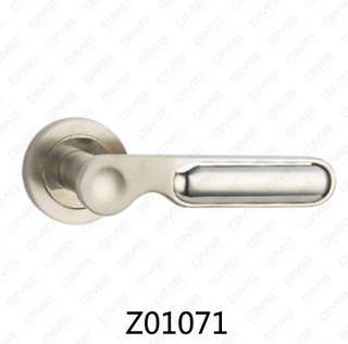 Zamak Zinc Alloy Aluminum Rosette Door Handle with Round Rosette (Z01071)