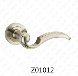 Zamak Zinc Alloy Aluminum Rosette Door Handle with Round Rosette (Z01012)