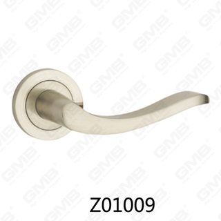 Zamak Zinc Alloy Aluminum Rosette Door Handle with Round Rosette (Z01009)