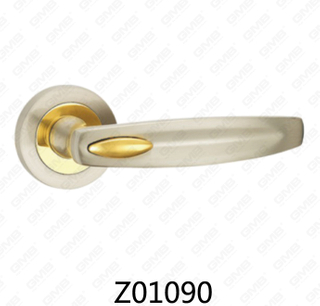 Zamak Zinc Alloy Aluminum Rosette Door Handle with Round Rosette (Z01090)