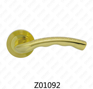 Zamak Zinc Alloy Aluminum Rosette Door Handle with Round Rosette (Z01092)