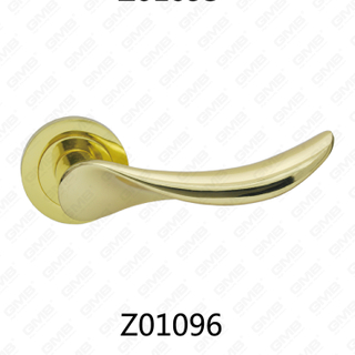 Zamak Zinc Alloy Aluminum Rosette Door Handle with Round Rosette (Z01096)