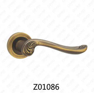 Zamak Zinc Alloy Aluminum Rosette Door Handle with Round Rosette (Z01086)