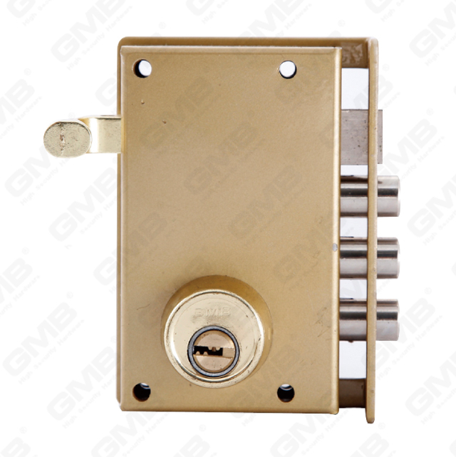 Security Nigh Latch Lock 3 pin Steel Deadbolt key hole Zamak Latch Rim Lock Zamak Pull Rod Rim Cylinder Lock (4500)