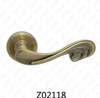 Zamak Zinc Alloy Aluminum Rosette Door Handle with Round Rosette (Z02118)