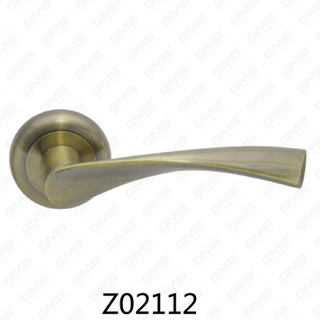 Zamak Zinc Alloy Aluminum Rosette Door Handle with Round Rosette (Z02112)