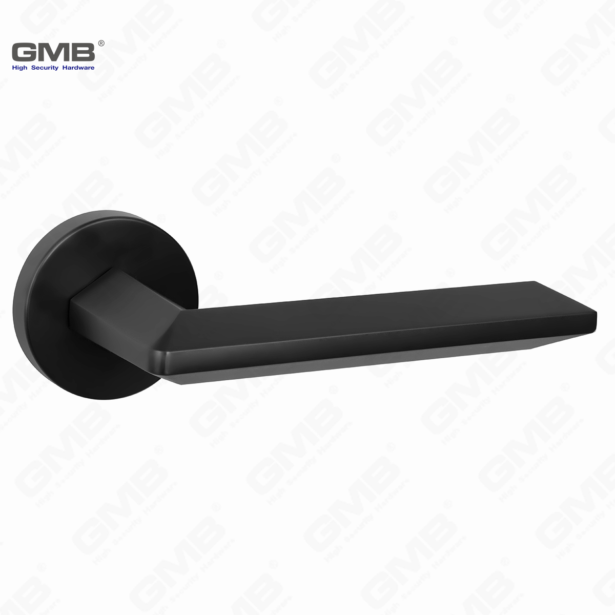 Modern Simple Solid Zinc Alloy Split Door Lock Handle on Round Rosette（Z062406）