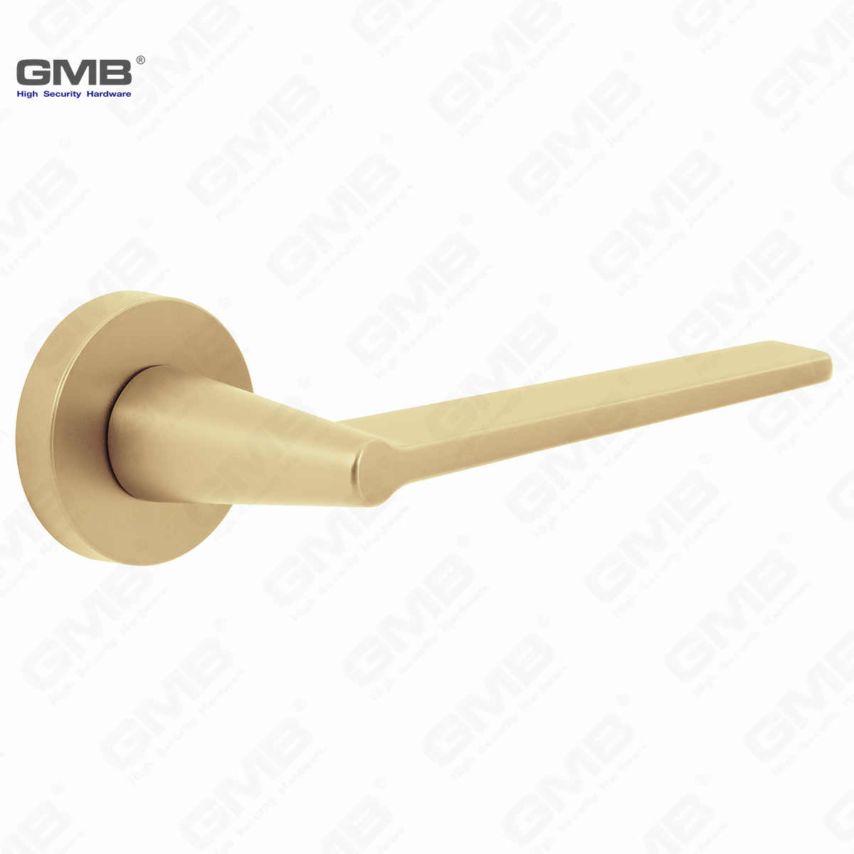 Modern Simple Solid Zinc Alloy Split Door Lock Handle on Round Rosette（Z062403）