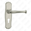 Door Handle Pull Wooden Door Hardware Handle Lock Door Handle on Plate for Mortise Lockset by Zinc Alloy or Steel Door Plate Handle (CM597-C115K)