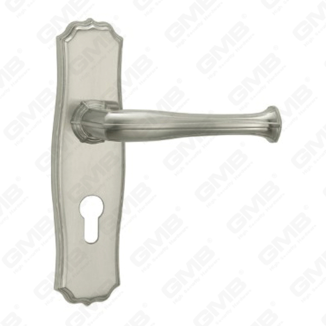 Door Handle Pull Wooden Door Hardware Handle Lock Door Handle on Plate for Mortise Lockset by Zinc Alloy or Steel Door Plate Handle (CM597-C115K)
