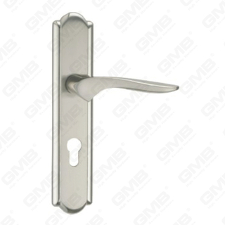 Door Handle Pull Wooden Door Hardware Handle Lock Door Handle on Plate for Mortise Lockset by Zinc Alloy or Steel Door Plate Handle (L207-Z18-K)