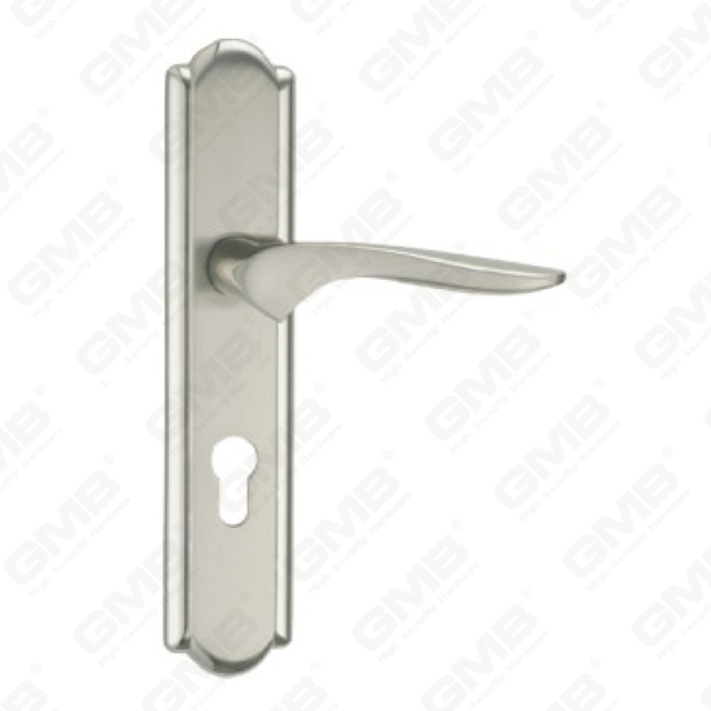 Door Handle Pull Wooden Door Hardware Handle Lock Door Handle on Plate for Mortise Lockset by Zinc Alloy or Steel Door Plate Handle (L207-Z18-K)