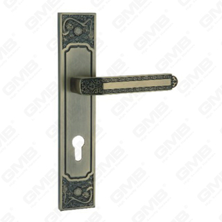 Door Handle Pull Wooden Door Hardware Handle Lock Door Handle on Plate for Mortise Lockset by Zinc Alloy or Steel Door Plate Handle (E711-Z31-DAB)