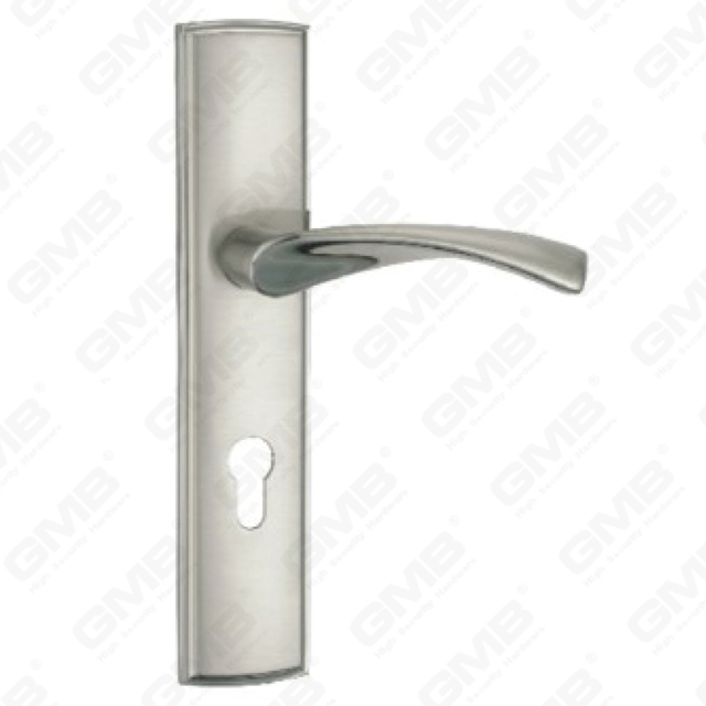 Door Handle Pull Wooden Door Hardware Handle Lock Door Handle on Plate for Mortise Lockset by Zinc Alloy or Steel Door Plate Handle (L218-H255-K)