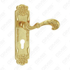 Door Handle Pull Wooden Door Hardware Handle Lock Door Handle on Plate for Mortise Lockset by Zinc Alloy or Steel Door Plate Handle (TM401675-GPB)