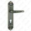 Door Handle Pull Wooden Door Hardware Handle Lock Door Handle on Plate for Mortise Lockset by Zinc Alloy or Steel Door Plate Handle (ZL908-Z82-DAB)