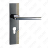 Door Handle Pull Wooden Door Hardware Handle Lock Door Handle on Plate for Mortise Lockset by Zinc Alloy or Steel Door Plate Handle (TM400768-HG)