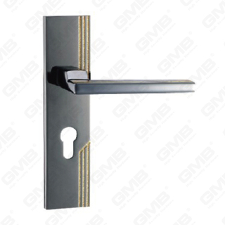 Door Handle Pull Wooden Door Hardware Handle Lock Door Handle on Plate for Mortise Lockset by Zinc Alloy or Steel Door Plate Handle (TM400768-HG)