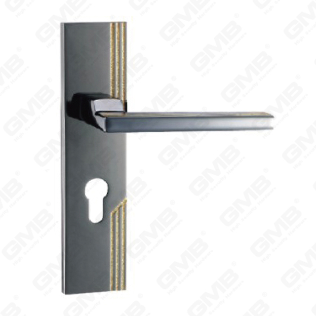 Door Handle Pull Wooden Door Hardware Handle Lock Door Handle on Plate for Mortise Lockset by Zinc Alloy or Steel Door Plate Handle (TM400768-HG)