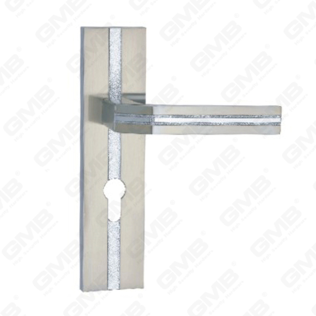 Door Handle Pull Wooden Door Hardware Handle Lock Door Handle on Plate for Mortise Lockset by Zinc Alloy or Steel Door Plate Handle (TM400569-KC)