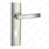 Door Handle Pull Wooden Door Hardware Handle Lock Door Handle on Plate for Mortise Lockset by Zinc Alloy or Steel Door Plate Handle (ZM853-H129-K)