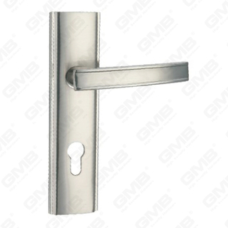 Door Handle Pull Wooden Door Hardware Handle Lock Door Handle on Plate for Mortise Lockset by Zinc Alloy or Steel Door Plate Handle (ZM853-H129-K)