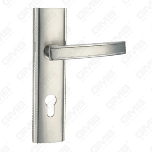 Door Handle Pull Wooden Door Hardware Handle Lock Door Handle on Plate for Mortise Lockset by Zinc Alloy or Steel Door Plate Handle (ZM853-H129-K)