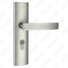 Door Handle Pull Wooden Door Hardware Handle Lock Door Handle on Plate for Mortise Lockset by Zinc Alloy or Steel Door Plate Handle (CA405-C30-K)