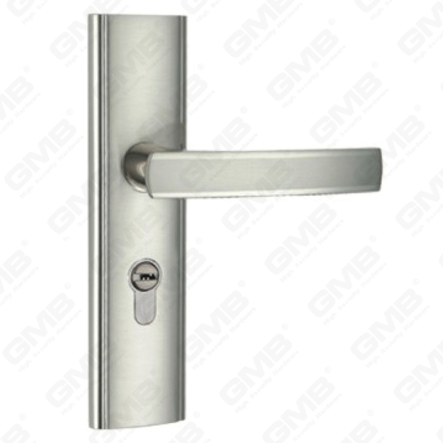 Door Handle Pull Wooden Door Hardware Handle Lock Door Handle on Plate for Mortise Lockset by Zinc Alloy or Steel Door Plate Handle (CA405-C30-K)