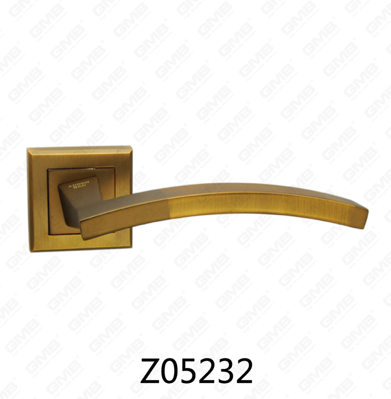 Zamak Zinc Alloy Aluminum Rosette Door Handle with Round Rosette (Z05232)