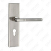 Door Handle Pull Wooden Door Hardware Handle Lock Door Handle on Plate for Mortise Lockset by Zinc Alloy or Steel Door Plate Handle (CM581-C25-K)