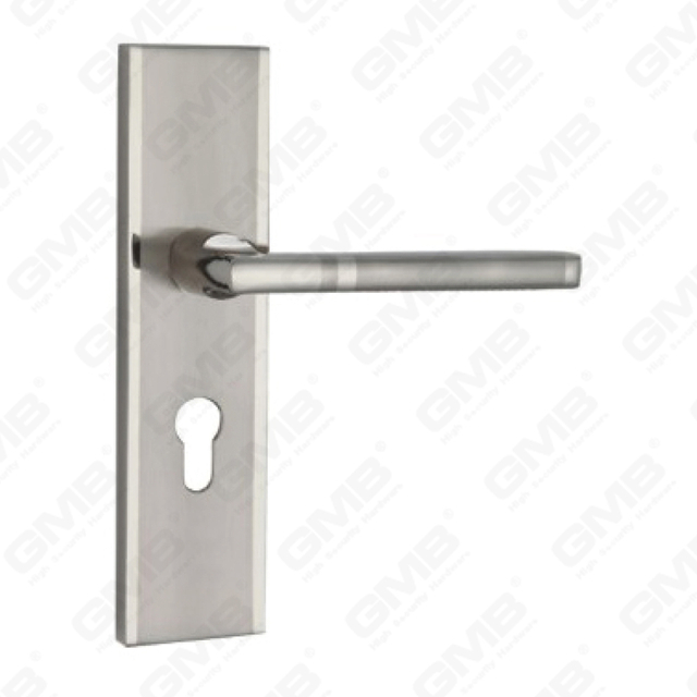 Door Handle Pull Wooden Door Hardware Handle Lock Door Handle on Plate for Mortise Lockset by Zinc Alloy or Steel Door Plate Handle (CM581-C25-K)